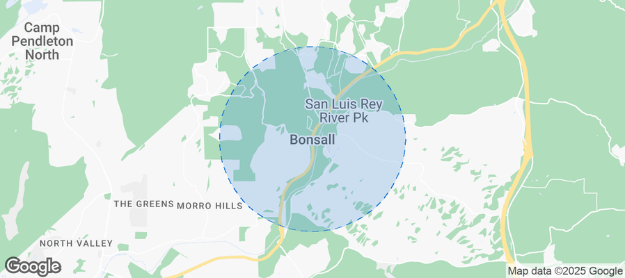 Bonsall Airbnb map